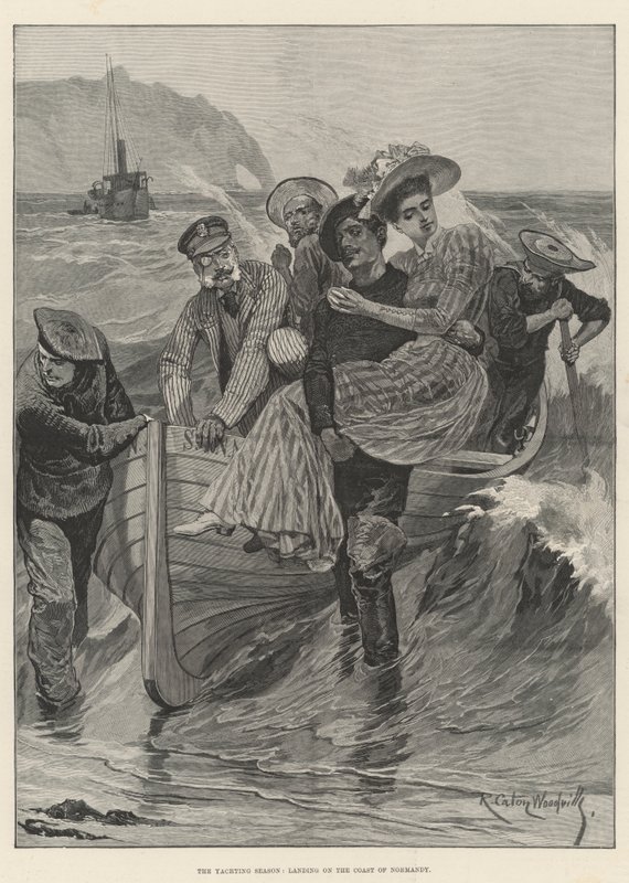 Het jachtseizoen, landen aan de kust van Normandië door Richard Caton Woodville junior