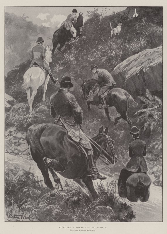 Met de Hertenjagers op Exmoor door Richard Caton Woodville junior