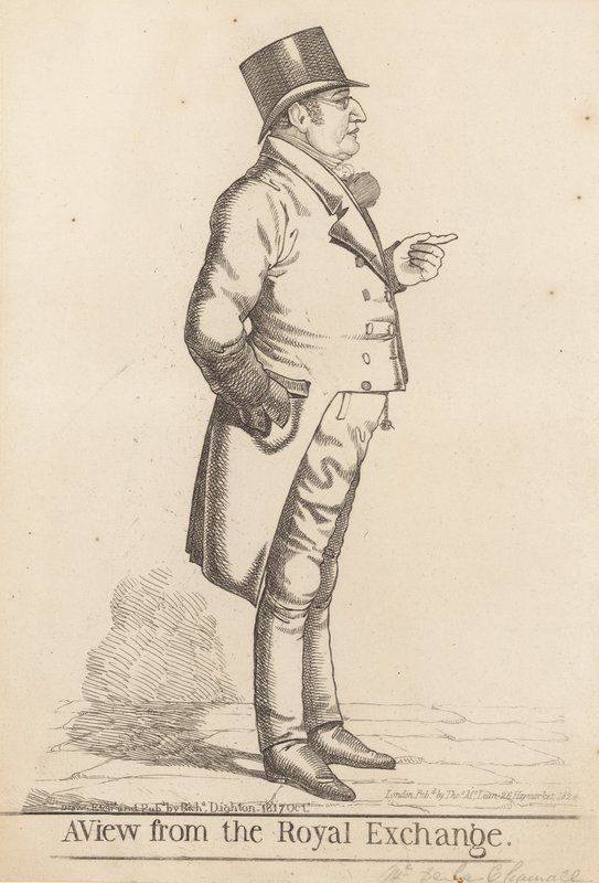 Lee La Chamette; Een uitzicht vanaf de Royal Exchange, 1817 door Richard Dighton