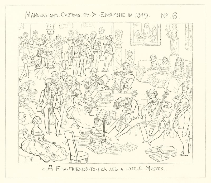 Een paar vrienden voor thee en een beetje muziek door Richard Doyle