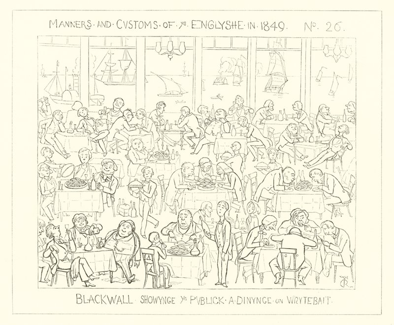 Blackwall toont het publiek dat dineert met witvis door Richard Doyle