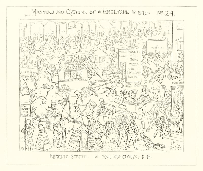 Regent Street om vier uur in de middag door Richard Doyle