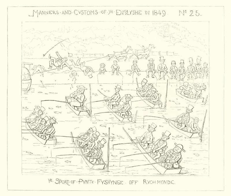 De sport van puntervissen bij Richmond door Richard Doyle