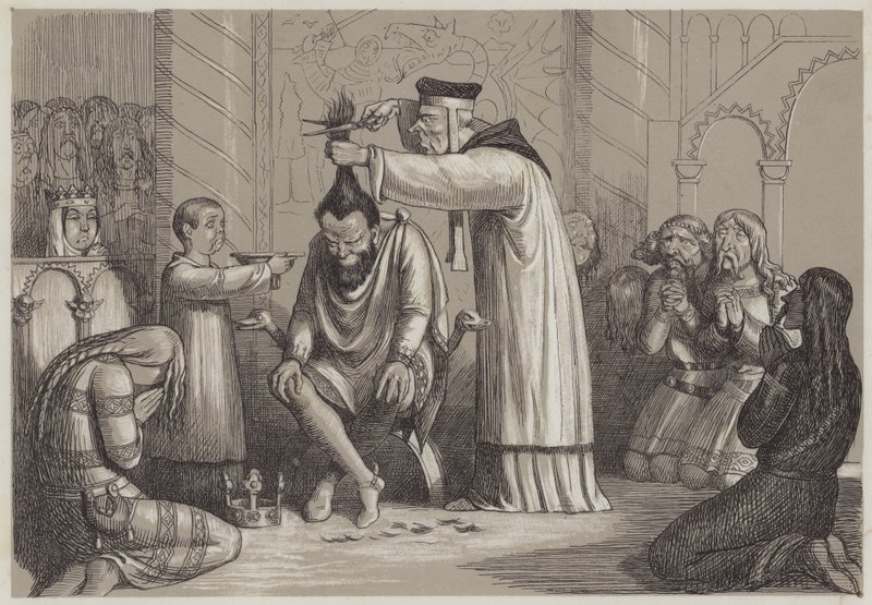 Barbaarse behandeling van Hendrik I door een Normandische bisschop door Richard Doyle