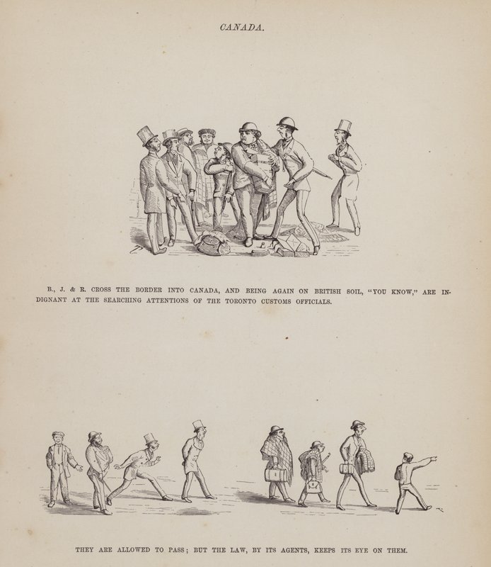 Pagina uit De Amerikaanse Tour van de heren Brown, Jones en Robinson door Richard Doyle