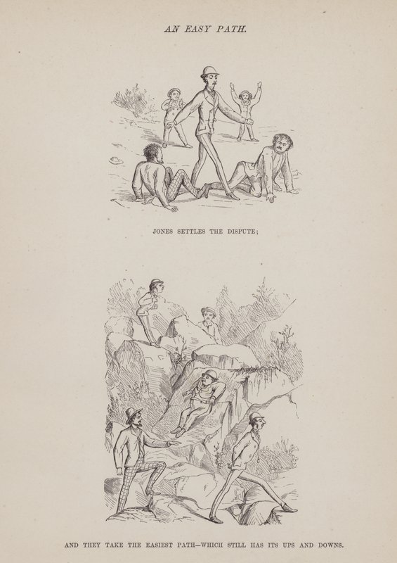 Pagina uit De Amerikaanse Tour van de heren Brown, Jones en Robinson door Richard Doyle