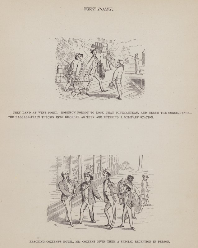 Pagina uit De Amerikaanse Tour van de heren Brown, Jones en Robinson door Richard Doyle