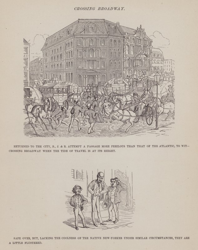Pagina uit De Amerikaanse tour van de heren Brown, Jones en Robinson (gravure) door Richard Doyle