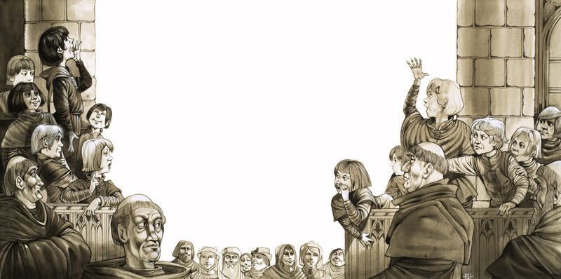 Jongens van rivaliserende scholen schreeuwen tegen elkaar tijdens interschoolse wedstrijden die bekend staan als 