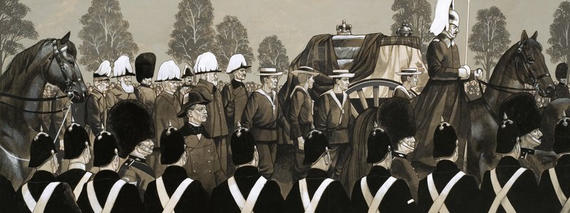 De begrafenisstoet van koningin Victoria door Richard Hook