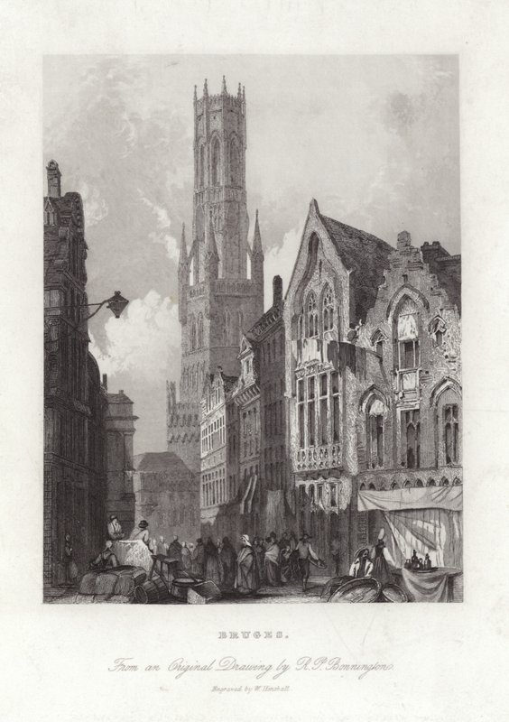Brugge door Richard Parkes Bonington
