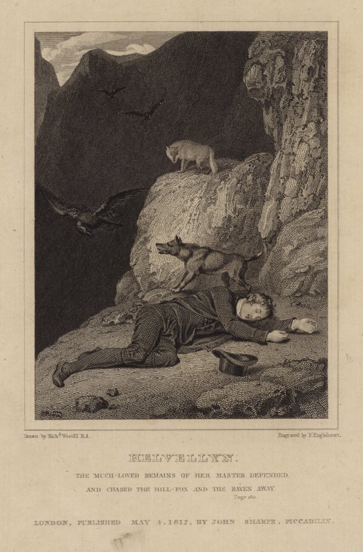 Charles Gough op Helvellyn door Richard Westall