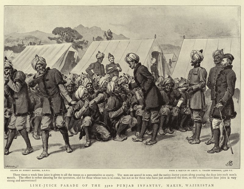 Limoensapparade van de 33e Punjab-infanterie, Makin, Waziristan door Robert Barnes