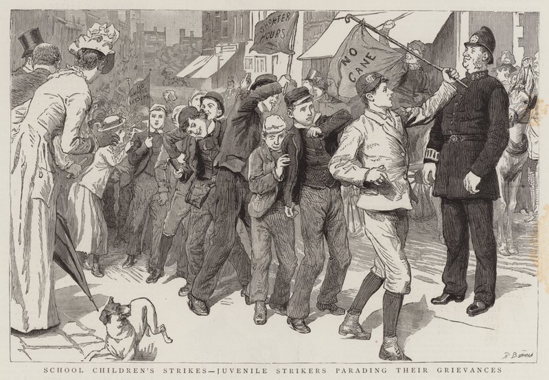 Stakingen van Schoolkinderen, Jeugdige Stakers die hun Klachten Paraderen door Robert Barnes