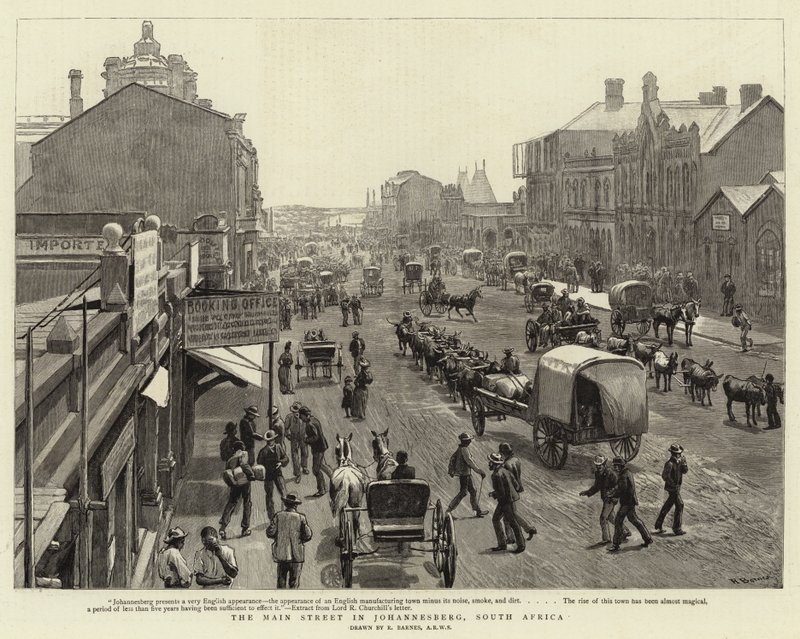 De Hoofdstraat in Johannesburg, Zuid-Afrika door Robert Barnes