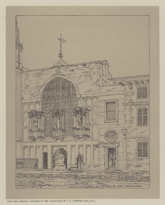 Guildhall Chapel, King Street, Cheapside, Londen, 1815 door Robert Blemell Schnebbelie
