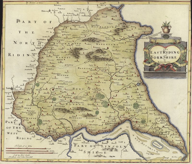 Kaart van East Riding of Yorkshire door Robert Morden