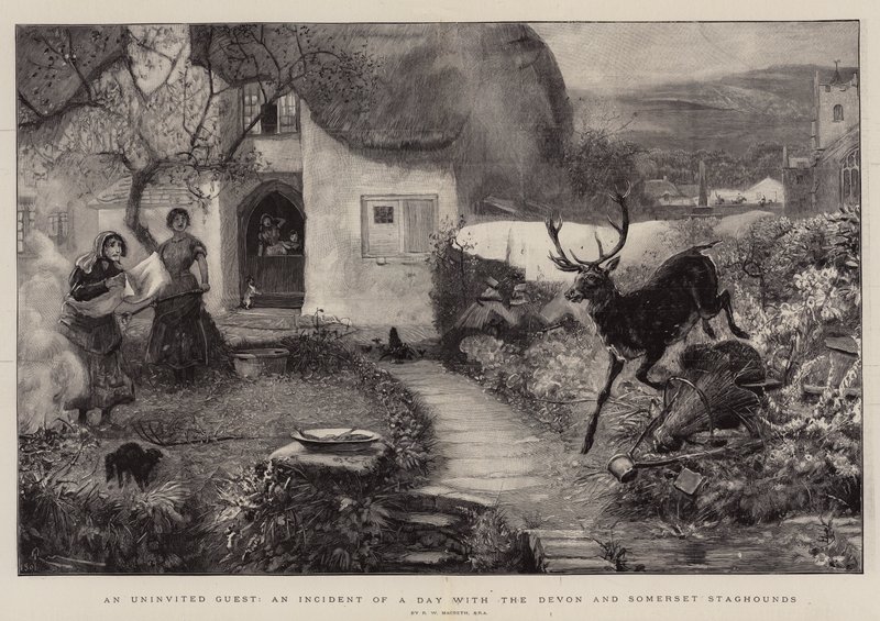 Een ongenode gast, een incident van een dag met Devon en Somerset Staghounds door Robert Walker Macbeth