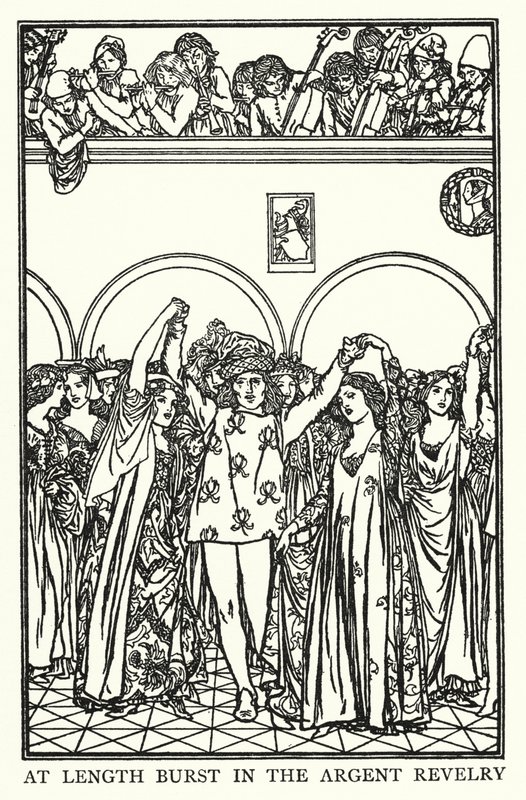 Illustratie voor Gedichten van John Keats: De vooravond van Sint Agnes door Robert Anning Bell