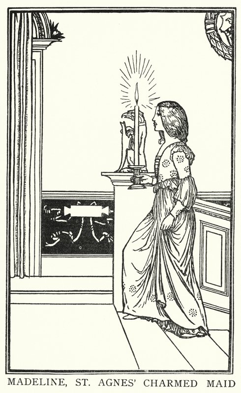 Illustratie voor Gedichten van John Keats: De vooravond van Sint Agnes (litho) door Robert Anning Bell