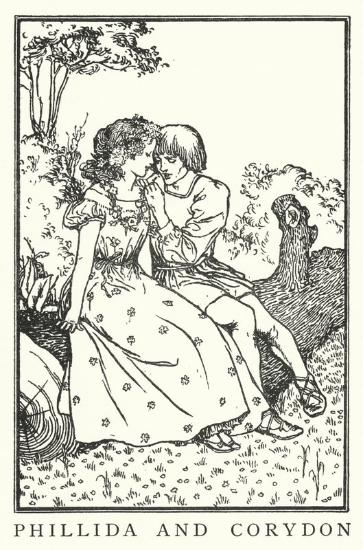 Phillida en Corydon door Robert Anning Bell