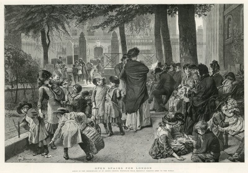 Scène op het kerkhof van de St John