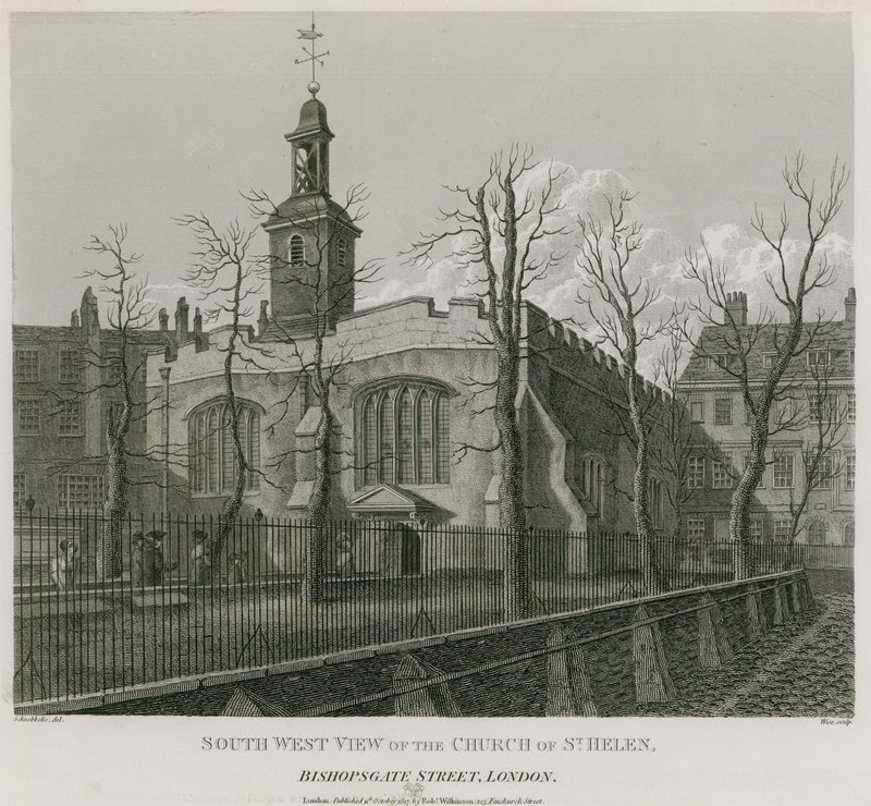 Kerk van St. Helen, Bishopsgate Street, Londen door Robert Blemell Schnebbelie