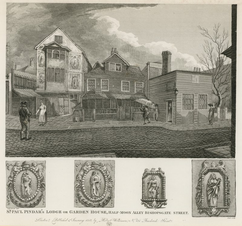 Het huisje of tuinhuis van Sir Paul Pindar door Robert Blemell Schnebbelie