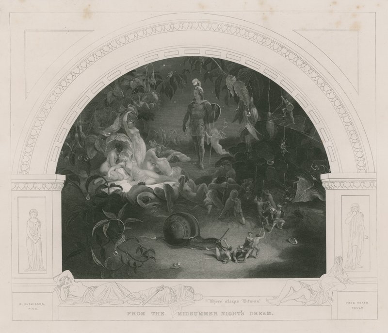 Daar Slaapt Titania, uit de Midzomernachtsdroom door Robert Huskisson