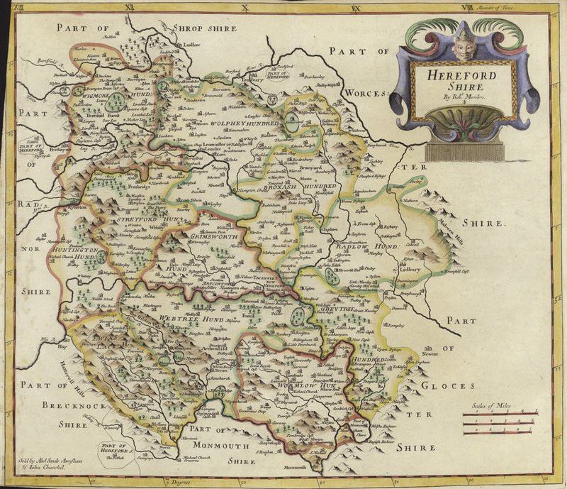 Kaart van Herfordshire door Robert Morden