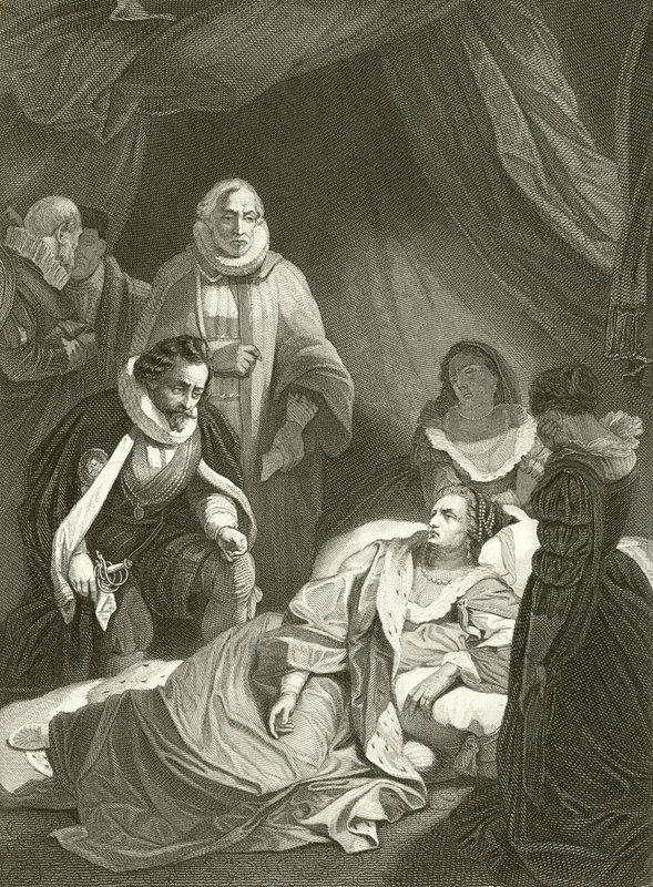 Laatste uren van koningin Elizabeth door Robert Smirke