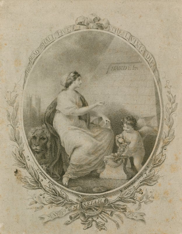 Promotie voor een uitvoering van Händels Messiah, Westminster Abbey, Londen, 29 mei 1784 door Robert Smirke