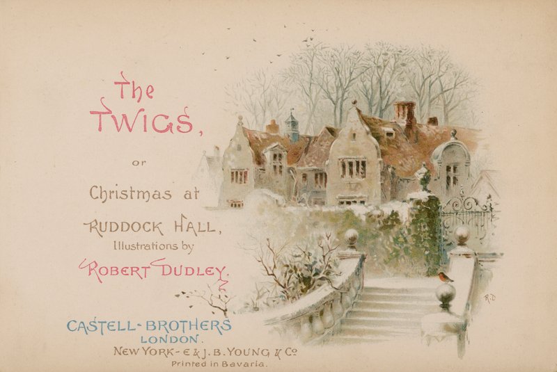 Illustratie voor The Twigs of Kerstmis in Ruddock Hall door Robert after Dudley