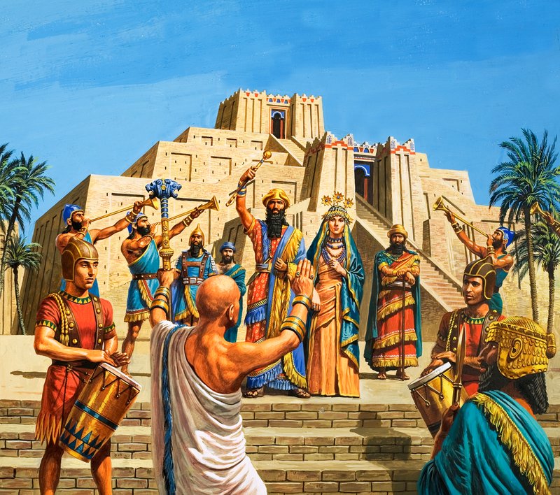 Babylonische tempel ter ere van Sargon door Roger Payne