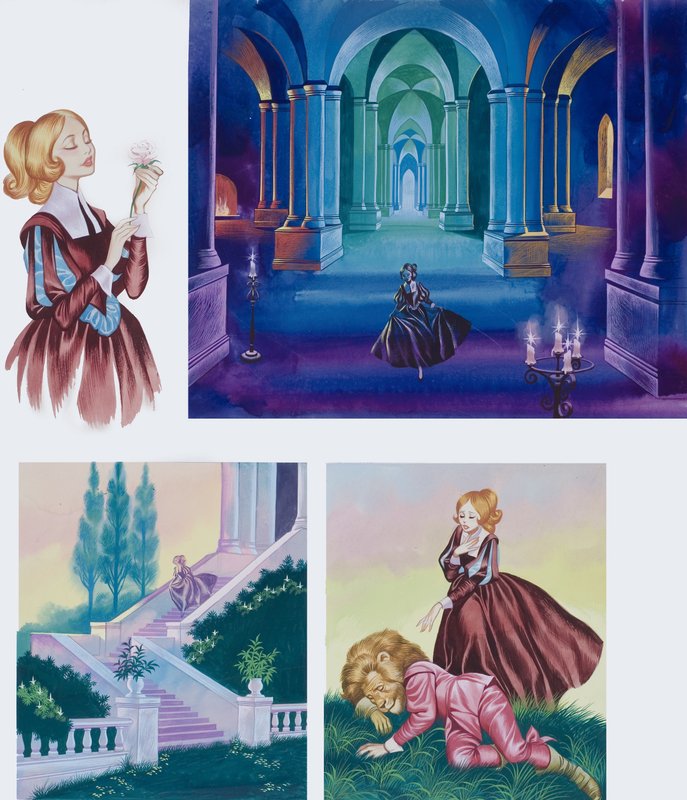 Illustraties voor Belle en het Beest door Ron Embleton