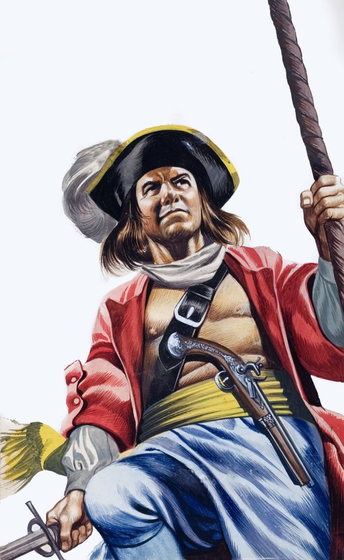 Sir Henry Morgan (gouache op papier) door Ron Embleton