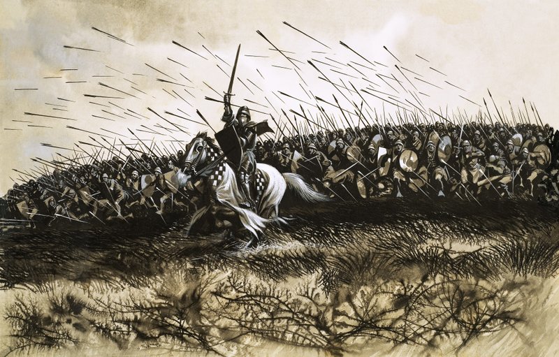 Ongeïdentificeerde veldslag (Agincourt) door Ron Embleton