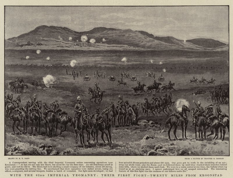 Met de 62e Imperial Yeomanry, hun eerste gevecht, twintig mijl van Kroonstad door S.T. Dadd