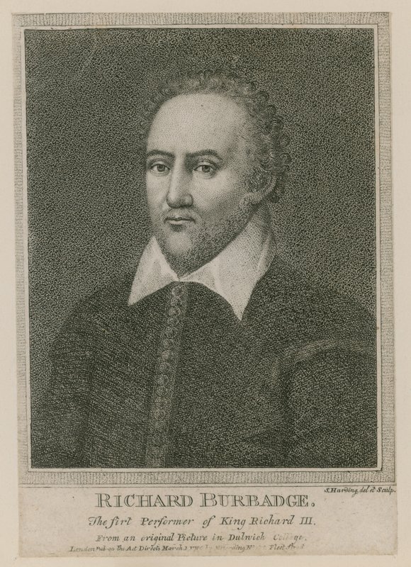 Richard Burbadge, de eerste vertolker van Koning Richard III door S. Harding