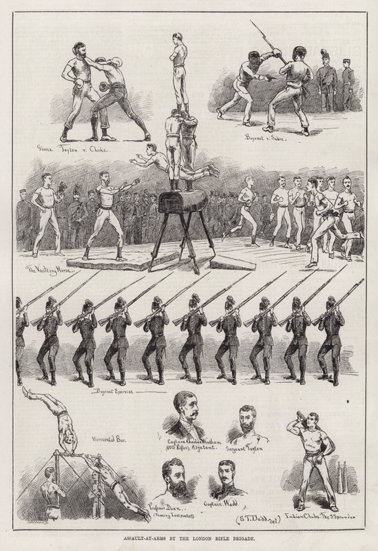 Aanval bij de wapens door de London Rifle Brigade (gravure) door S. T. Dadd