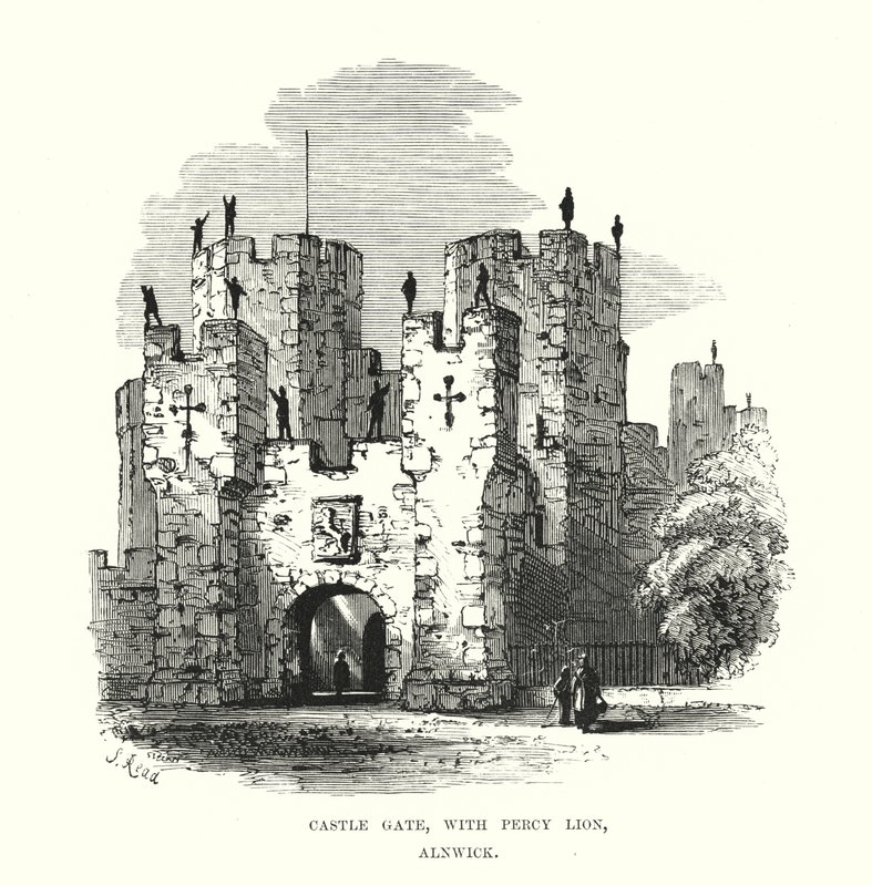 Kasteelpoort, met Percy Leeuw, Alnwick door Samuel Read