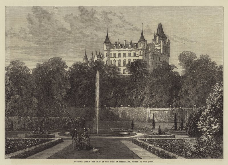 Dunrobin Castle, de Zetel van de Hertog van Sutherland, bezocht door de Koningin door Samuel Read