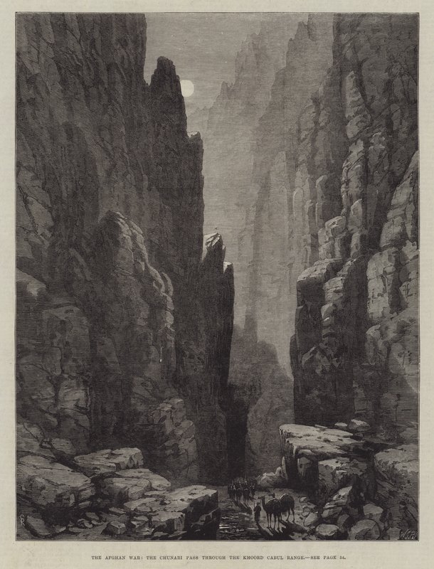 De Afghaanse Oorlog, de Chunari Pas door het Khoord Cabul Gebergte door Samuel Read