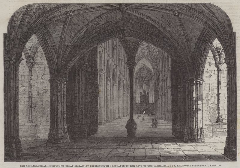 Het Archeologisch Instituut van Groot-Brittannië in Peterborough, Ingang naar het Schip van de Kathedraal door Samuel Read