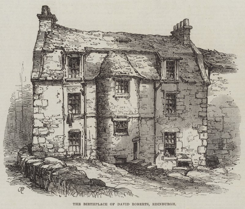 De geboorteplaats van David Roberts, Edinburgh door Samuel Read