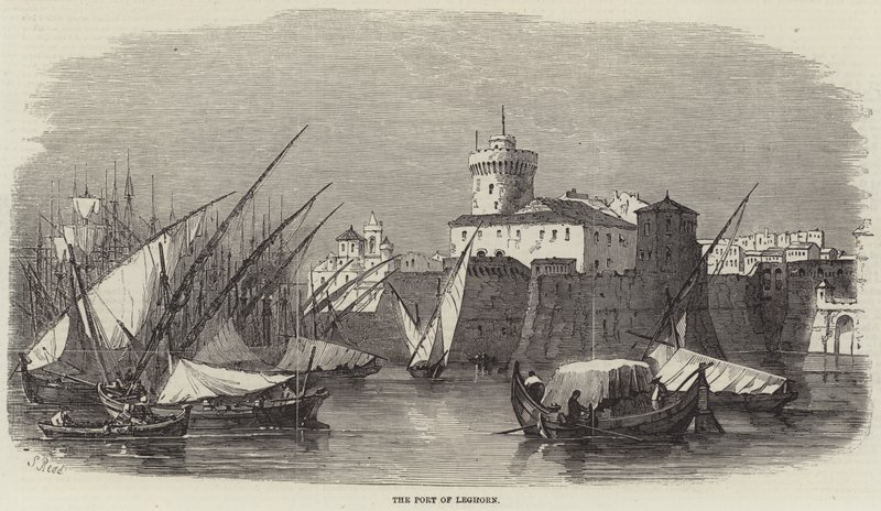 De haven van Livorno door Samuel Read