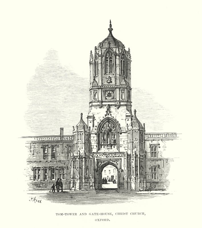 Tom-Toren en Poortgebouw, Christ Church, Oxford door Samuel Read