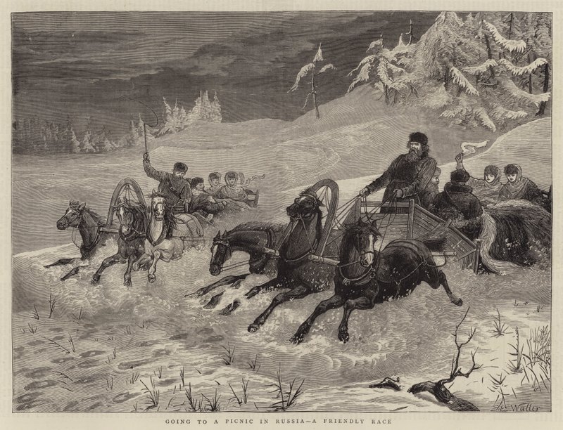 Picknicken in Rusland, een Vriendelijke Wedstrijd door Samuel Edmund Waller