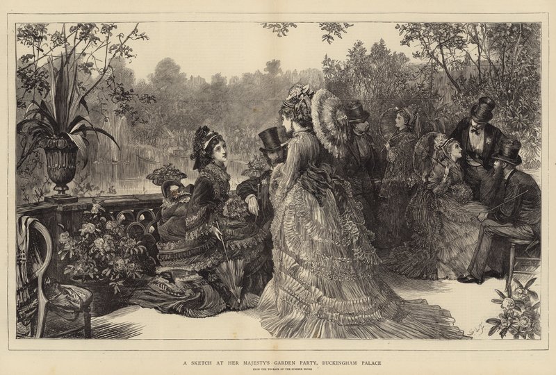 Een schets op het tuinfeest van Hare Majesteit, Buckingham Palace door Samuel Luke Fildes