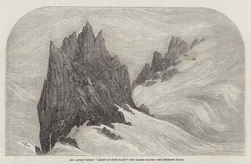 De beklimming van de Mont Blanc door Mr. Albert Smith, de Grands Mulets door Samuel Read